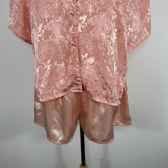 Vtg Victoria’s Secret Gold Label Cami Tank Top Shorts Set Pink Floral Size Large - Picture 5 of 12